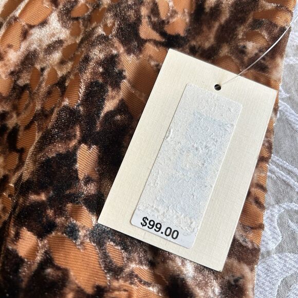 Nurture Dress Women 2X Brown Velvet Burnout Faux Wrap Midi Plus Boho Cottage NWT - Picture 4 of 16